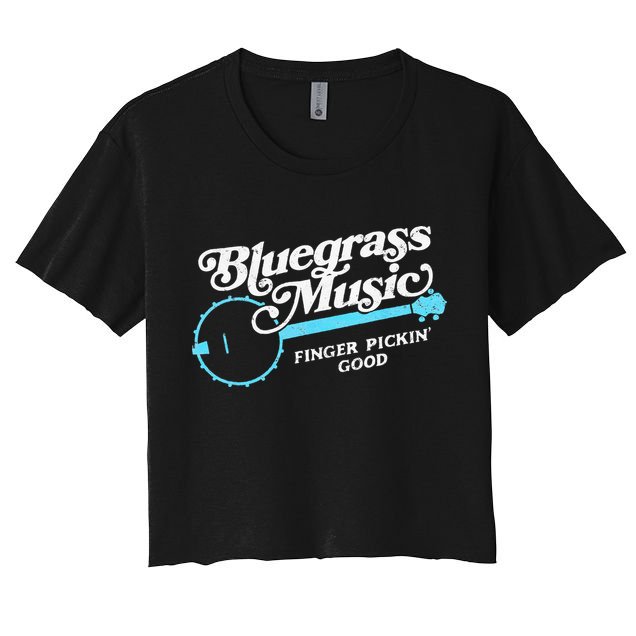 Bluegrass Music Finger Pickin Good Banjo Design Graphic Crop Top