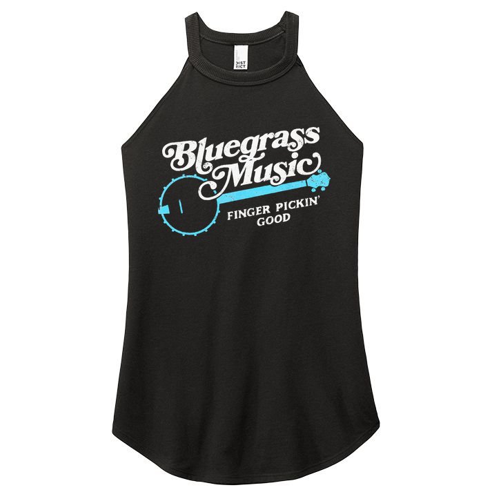 Bluegrass Music Finger Pickin Good Banjo Design Graphic Women's Perfect Tri Rocker Tank