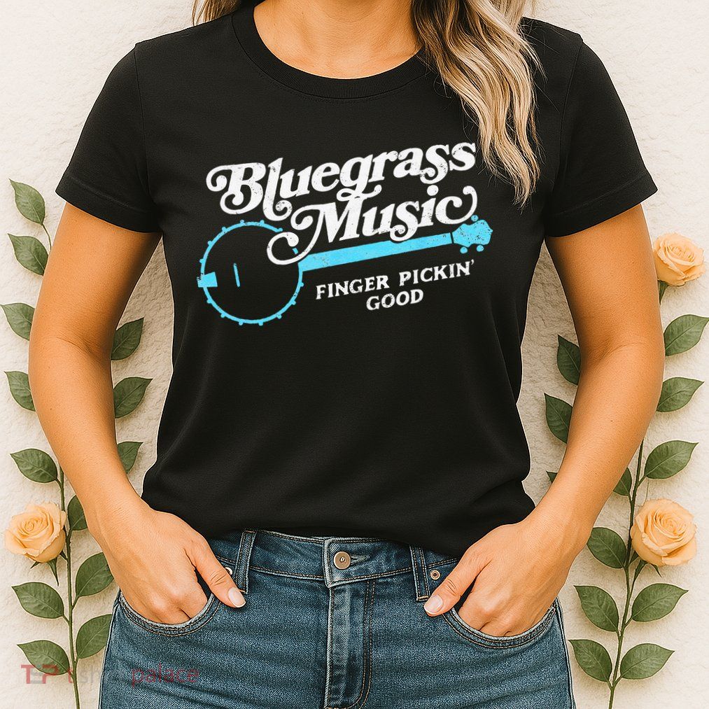 Bluegrass Music Finger Pickin Good Banjo Design Graphic Womens T-Shirt