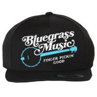 Bluegrass Music Finger Pickin Good Banjo Design Graphic Wool Snapback Cap