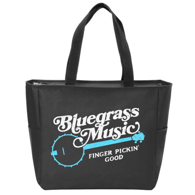Bluegrass Music Finger Pickin Good Banjo Design Graphic Zip Tote Bag
