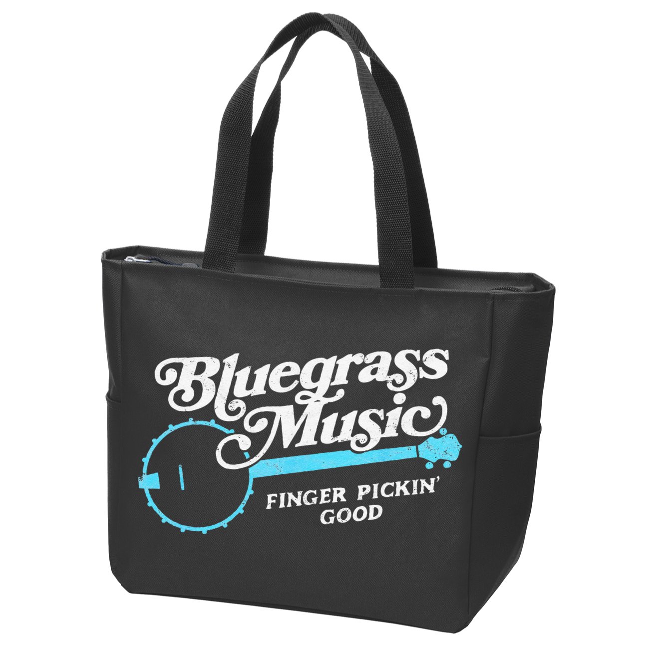 Bluegrass Music Finger Pickin Good Banjo Design Graphic Zip Tote Bag