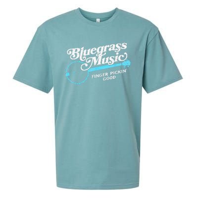 Bluegrass Music Finger Pickin Good Banjo Design Graphic Sueded Cloud Jersey T-Shirt