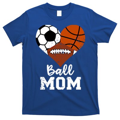 Ball Mom Funny Basketball Football Soccer Mom Gift T-Shirt