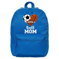 Ball Mom Funny Basketball Football Soccer Mom Gift 16 in Basic Backpack