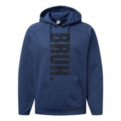 Bruh Meme Funny Saying Brother Greeting Teens Funny Performance Fleece Hoodie