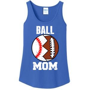 Ball Mom Funny Football Baseball Player Mom Cute Gift Ladies Essential Tank