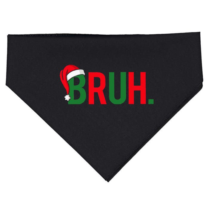 Bruh Meme Funny Saying Bro Greeting Ns Christmas USA-Made Doggie Bandana