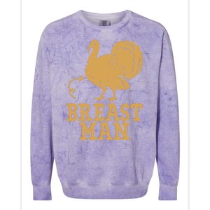 Breast Man Funny Turkey Thanksgiving Colorblast Crewneck Sweatshirt