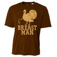 Breast Man Funny Turkey Thanksgiving Cooling Performance Crew T-Shirt