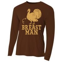 Breast Man Funny Turkey Thanksgiving Cooling Performance Long Sleeve Crew