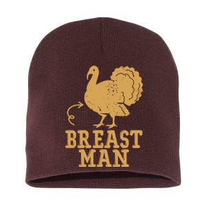 Breast Man Funny Turkey Thanksgiving Short Acrylic Beanie