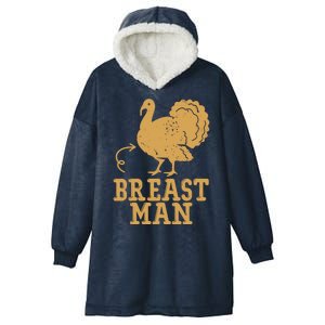 Breast Man Funny Turkey Thanksgiving Hooded Wearable Blanket