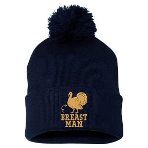 Breast Man Funny Turkey Thanksgiving Pom Pom 12in Knit Beanie