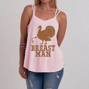 Breast Man Funny Turkey Thanksgiving Women's Strappy Tank