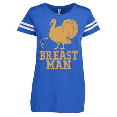 Breast Man Funny Turkey Thanksgiving Enza Ladies Jersey Football T-Shirt