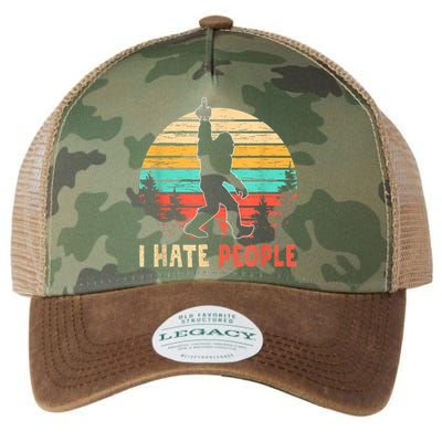 Bigfoot Middle Finger I Hate People Abduction Sasquatch Legacy Tie Dye Trucker Hat