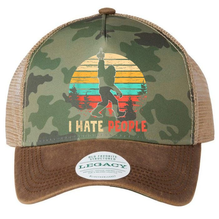 Bigfoot Middle Finger I Hate People Abduction Sasquatch Legacy Tie Dye Trucker Hat