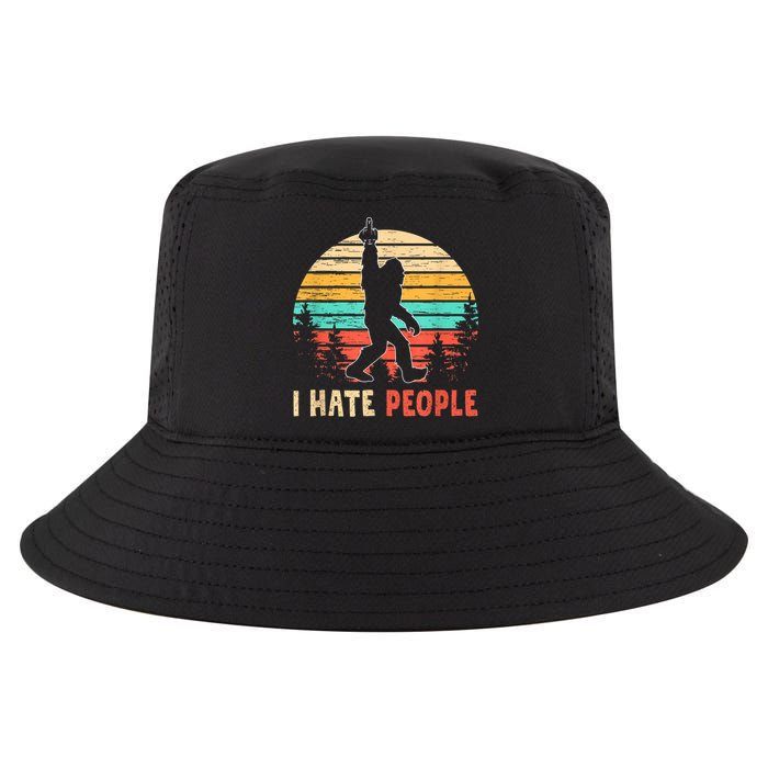 Bigfoot Middle Finger I Hate People Abduction Sasquatch Cool Comfort Performance Bucket Hat