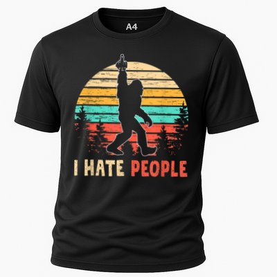 Bigfoot Middle Finger I Hate People Abduction Sasquatch Performance Shirt
