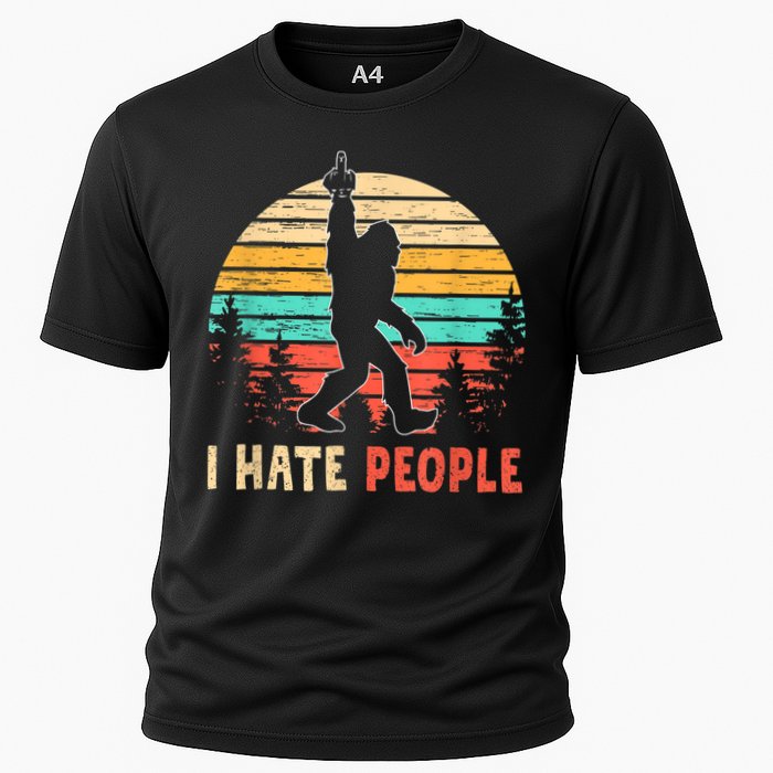 Bigfoot Middle Finger I Hate People Abduction Sasquatch Performance Shirt