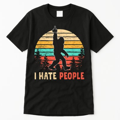 Bigfoot Middle Finger I Hate People Abduction Sasquatch Tall T-Shirt