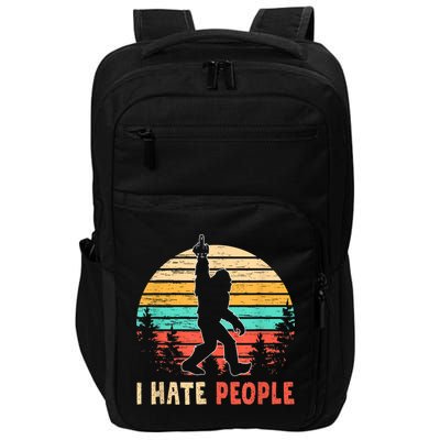 Bigfoot Middle Finger I Hate People Abduction Sasquatch Impact Tech Backpack