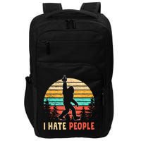 Bigfoot Middle Finger I Hate People Abduction Sasquatch Impact Tech Backpack