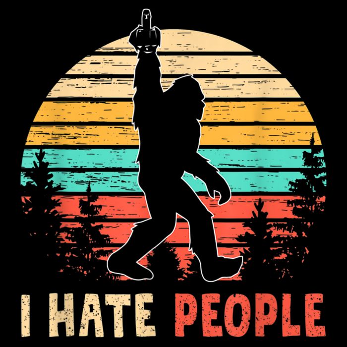 Bigfoot Middle Finger I Hate People Abduction Sasquatch Impact Tech Backpack