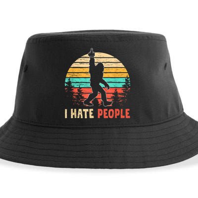 Bigfoot Middle Finger I Hate People Abduction Sasquatch Sustainable Bucket Hat