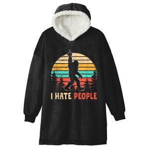 Bigfoot Middle Finger I Hate People Abduction Sasquatch Hooded Wearable Blanket