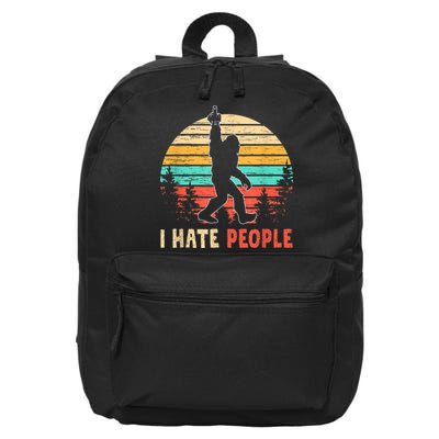 Bigfoot Middle Finger I Hate People Abduction Sasquatch 16 in Basic Backpack
