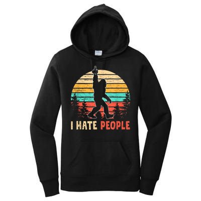 Bigfoot Middle Finger I Hate People Abduction Sasquatch Women's Pullover Hoodie