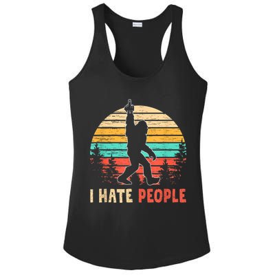 Bigfoot Middle Finger I Hate People Abduction Sasquatch Ladies PosiCharge Competitor Racerback Tank