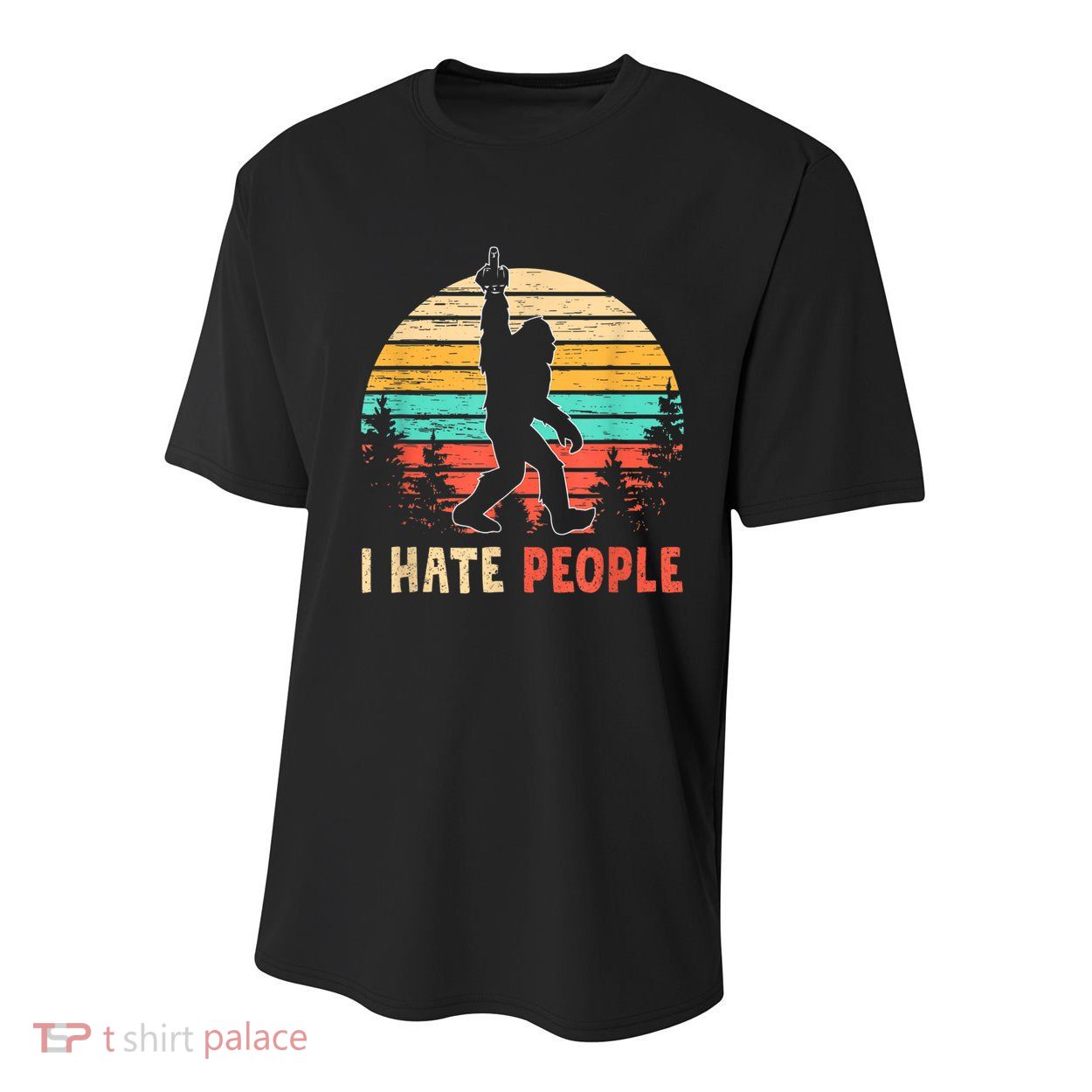Bigfoot Middle Finger I Hate People Abduction Sasquatch Youth Performance Sprint T-Shirt