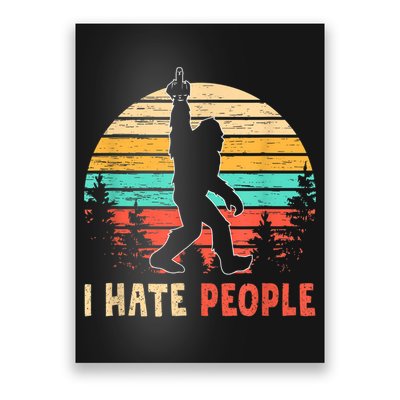 Bigfoot Middle Finger I Hate People Abduction Sasquatch Poster