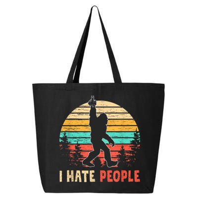 Bigfoot Middle Finger I Hate People Abduction Sasquatch 25L Jumbo Tote