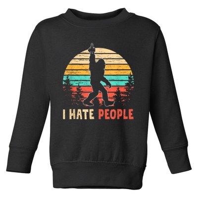 Bigfoot Middle Finger I Hate People Abduction Sasquatch Toddler Sweatshirt