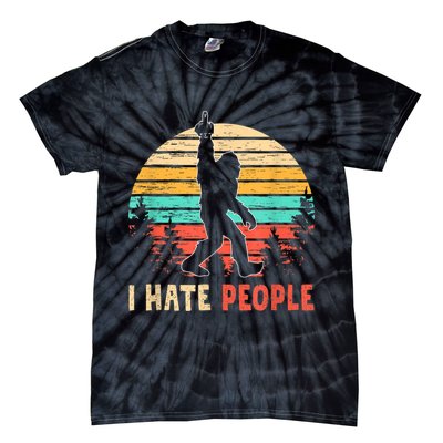 Bigfoot Middle Finger I Hate People Abduction Sasquatch Tie-Dye T-Shirt