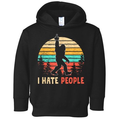 Bigfoot Middle Finger I Hate People Abduction Sasquatch Toddler Hoodie