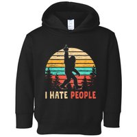 Bigfoot Middle Finger I Hate People Abduction Sasquatch Toddler Hoodie