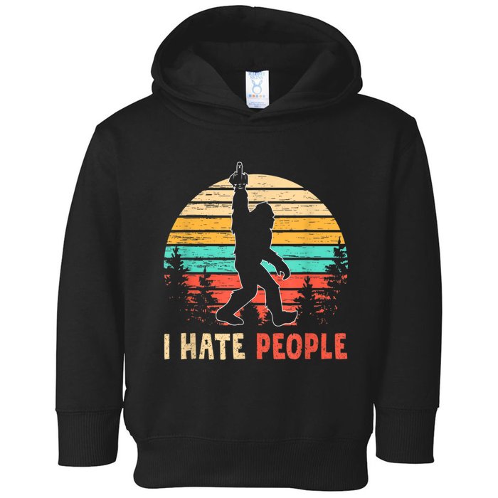 Bigfoot Middle Finger I Hate People Abduction Sasquatch Toddler Hoodie