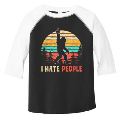 Bigfoot Middle Finger I Hate People Abduction Sasquatch Toddler Fine Jersey T-Shirt