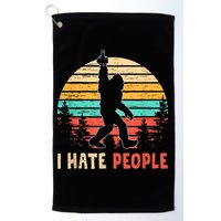 Bigfoot Middle Finger I Hate People Abduction Sasquatch Golf Towel