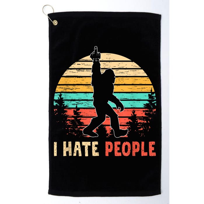 Bigfoot Middle Finger I Hate People Abduction Sasquatch Golf Towel