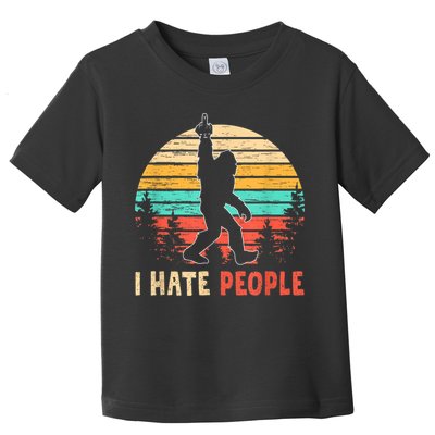 Bigfoot Middle Finger I Hate People Abduction Sasquatch Toddler T-Shirt