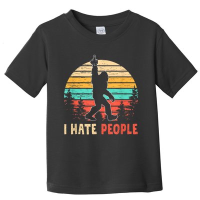 Bigfoot Middle Finger I Hate People Abduction Sasquatch Toddler T-Shirt