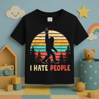 Bigfoot Middle Finger I Hate People Abduction Sasquatch Toddler T-Shirt