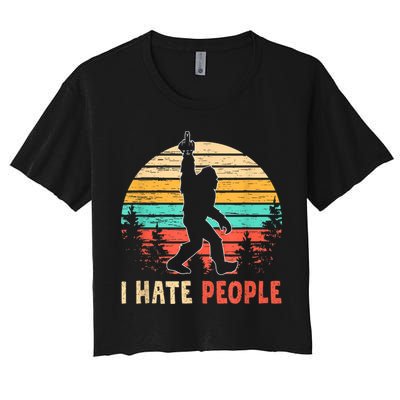Bigfoot Middle Finger I Hate People Abduction Sasquatch Crop Top