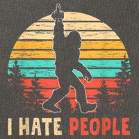 Bigfoot Middle Finger I Hate People Abduction Sasquatch Cotton Canvas Backpack